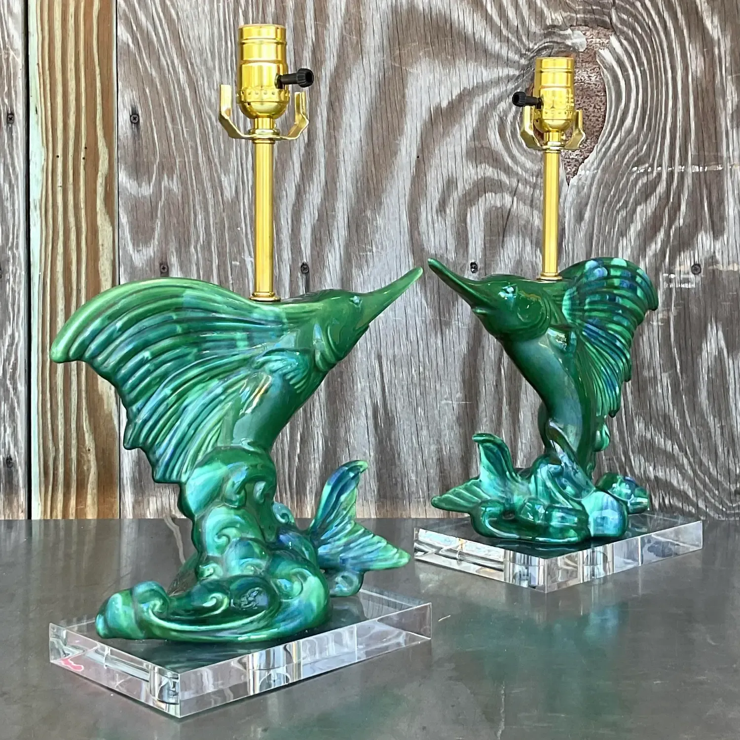 Vintage Coastal Royal Haeger Sailfish Lamps - a Pair — additional photo 3