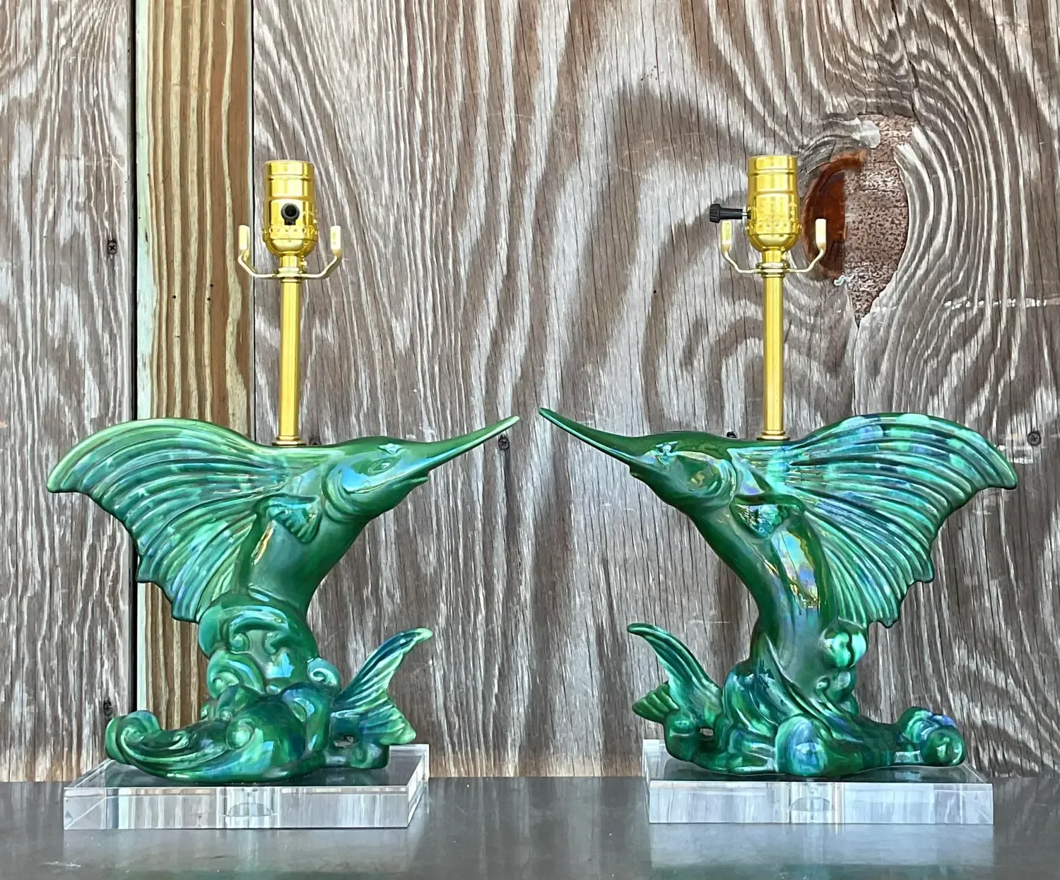 Vintage Coastal Royal Haeger Sailfish Lamps - a Pair — additional photo 4