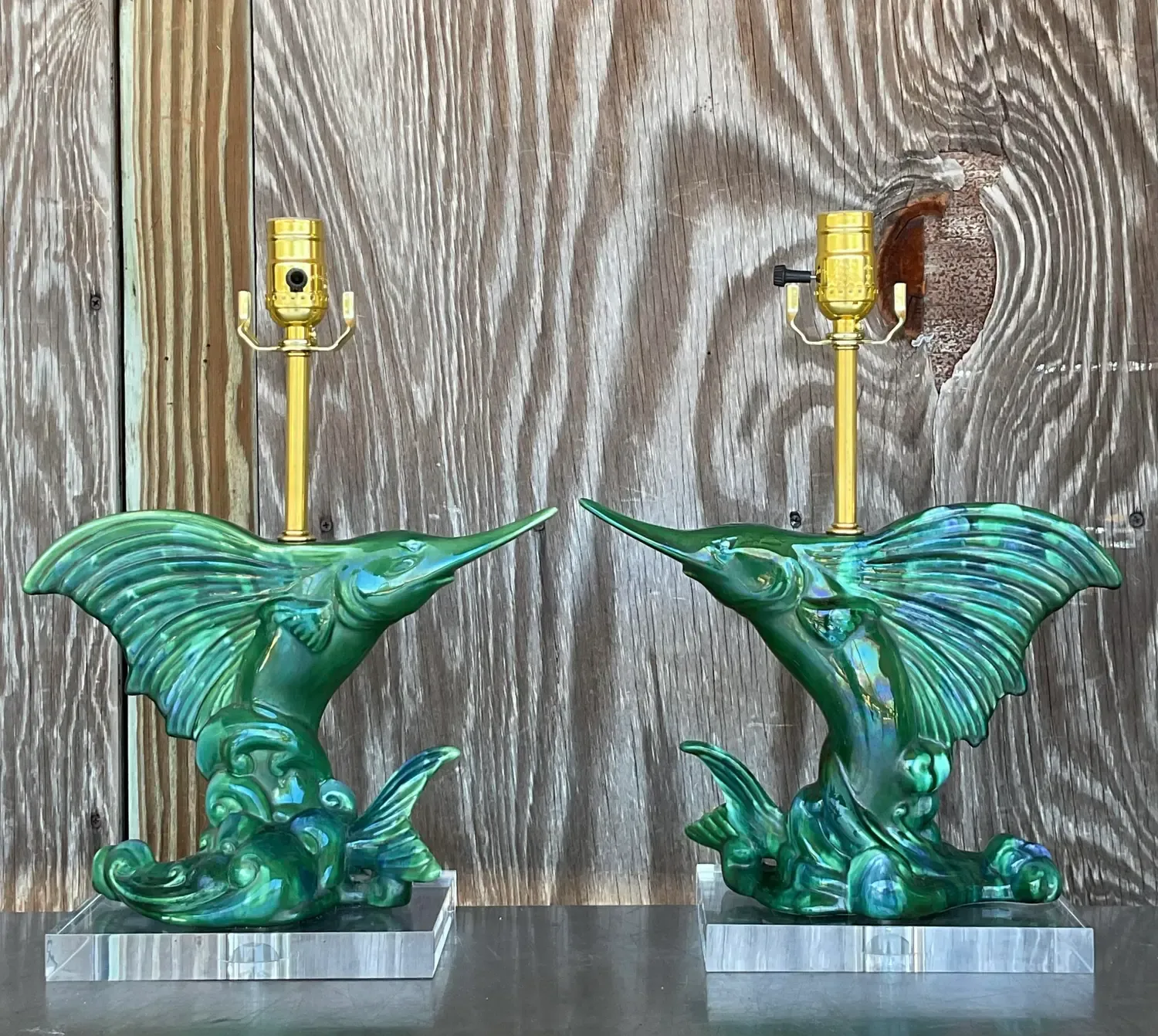 Vintage Coastal Royal Haeger Sailfish Lamps - a Pair — additional photo 6