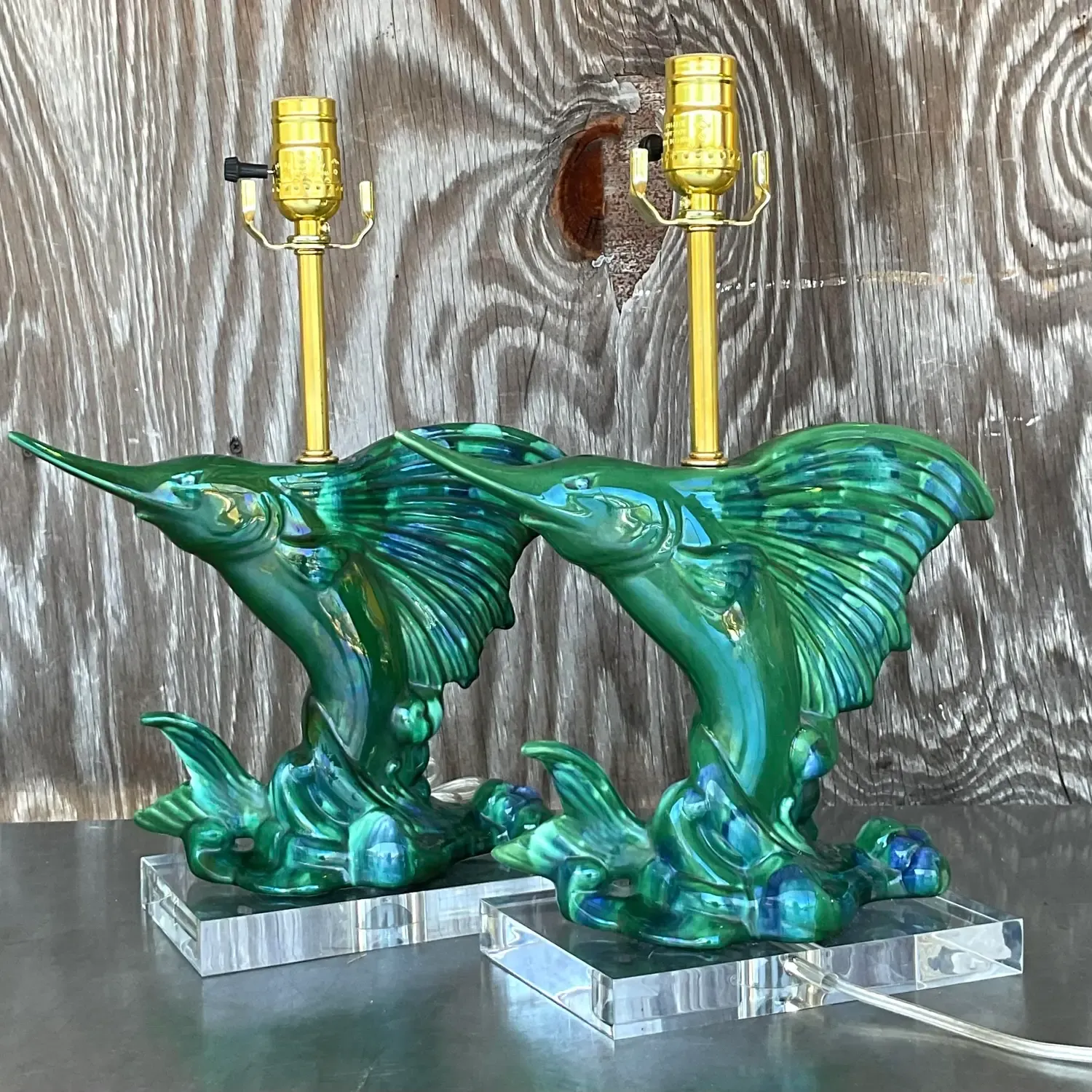 Vintage Coastal Royal Haeger Sailfish Lamps - a Pair — additional photo 8