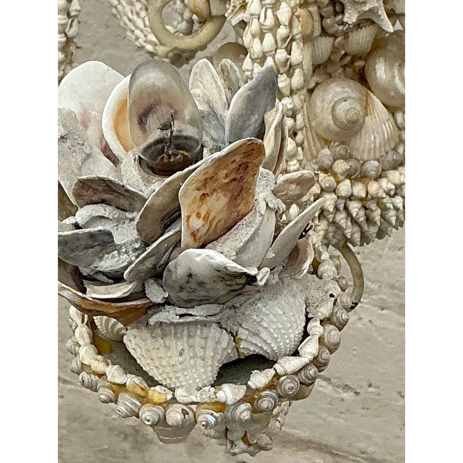 Vintage Coastal Shell Encrusted Chandelier — additional photo 3