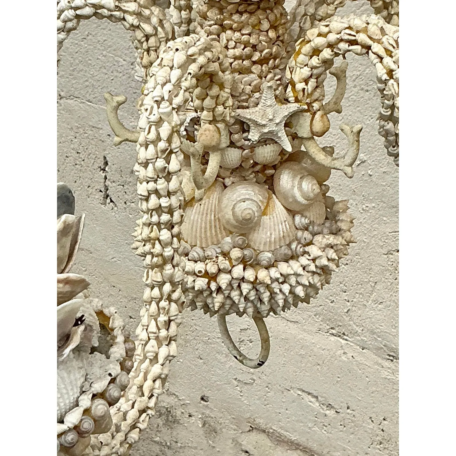 Vintage Coastal Shell Encrusted Chandelier — additional photo 5