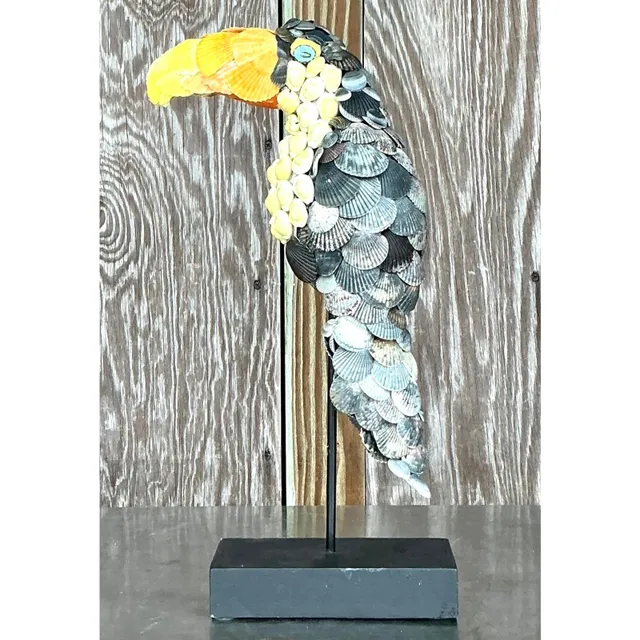 Vintage Coastal Shell Encrusted Toucan — additional photo 1