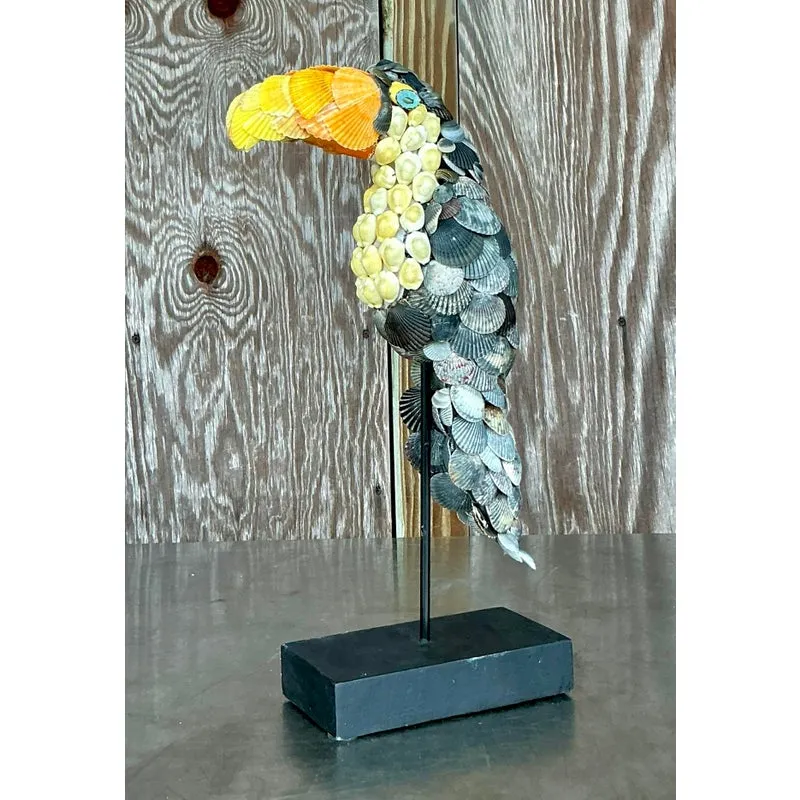 Vintage Coastal Shell Encrusted Toucan — additional photo 2