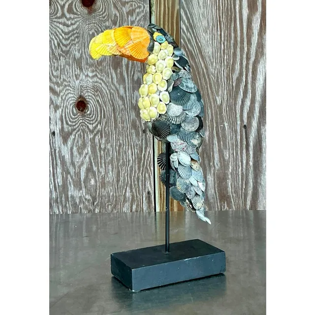 Vintage Coastal Shell Encrusted Toucan — additional photo 2