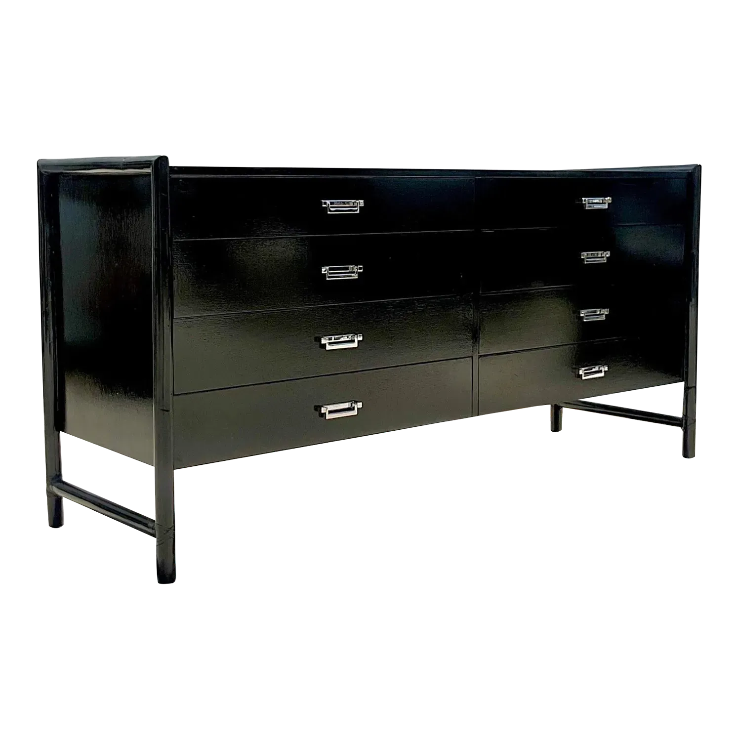 Vintage Coastal Signed McGuire Lacquered Rattan Dresser — additional photo 2