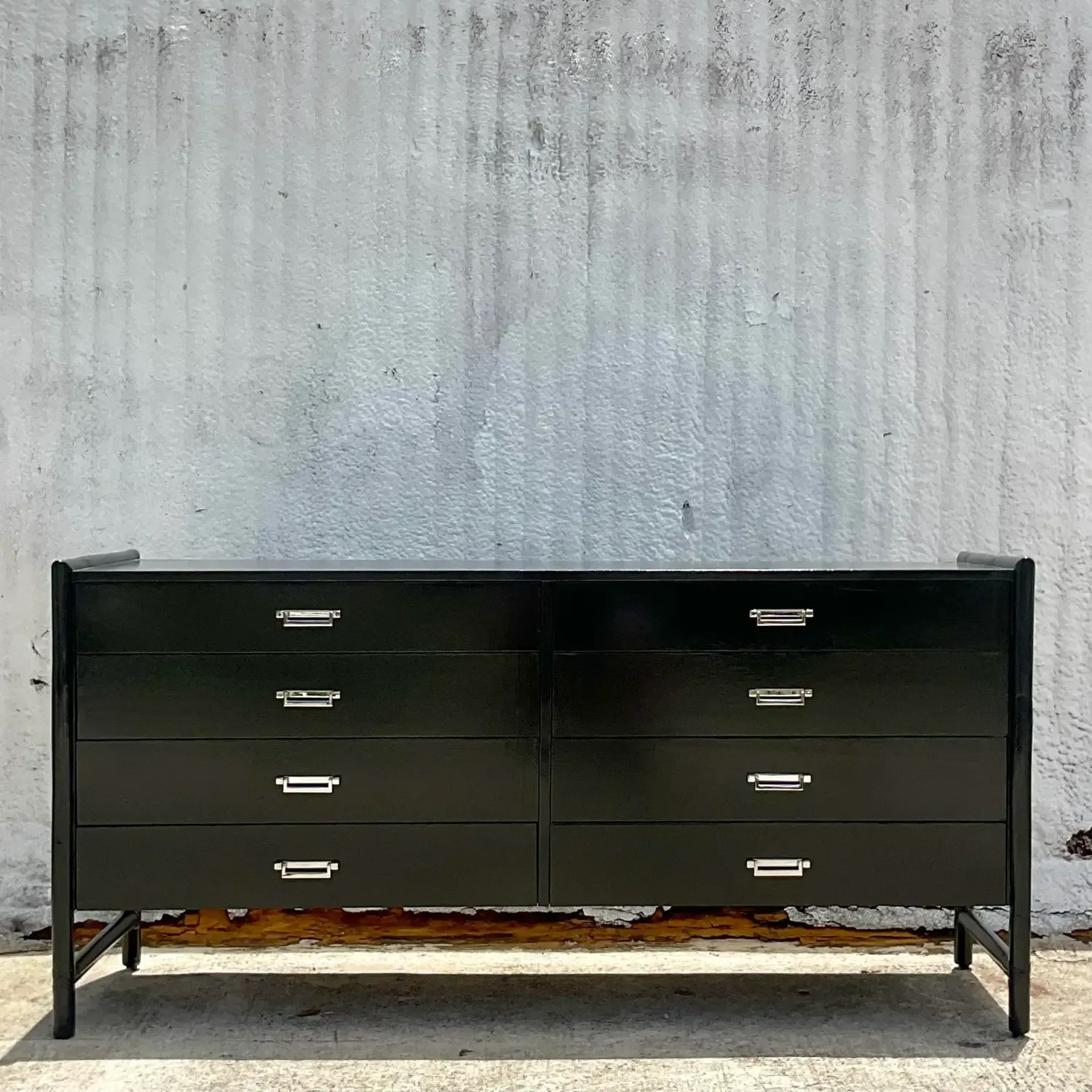 Vintage Coastal Signed McGuire Lacquered Rattan Dresser — additional photo 6