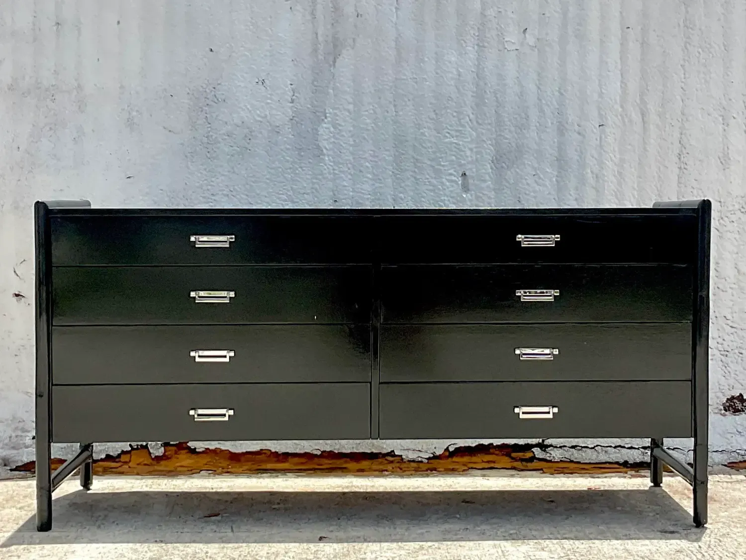 Vintage Coastal Signed McGuire Lacquered Rattan Dresser — additional photo 8