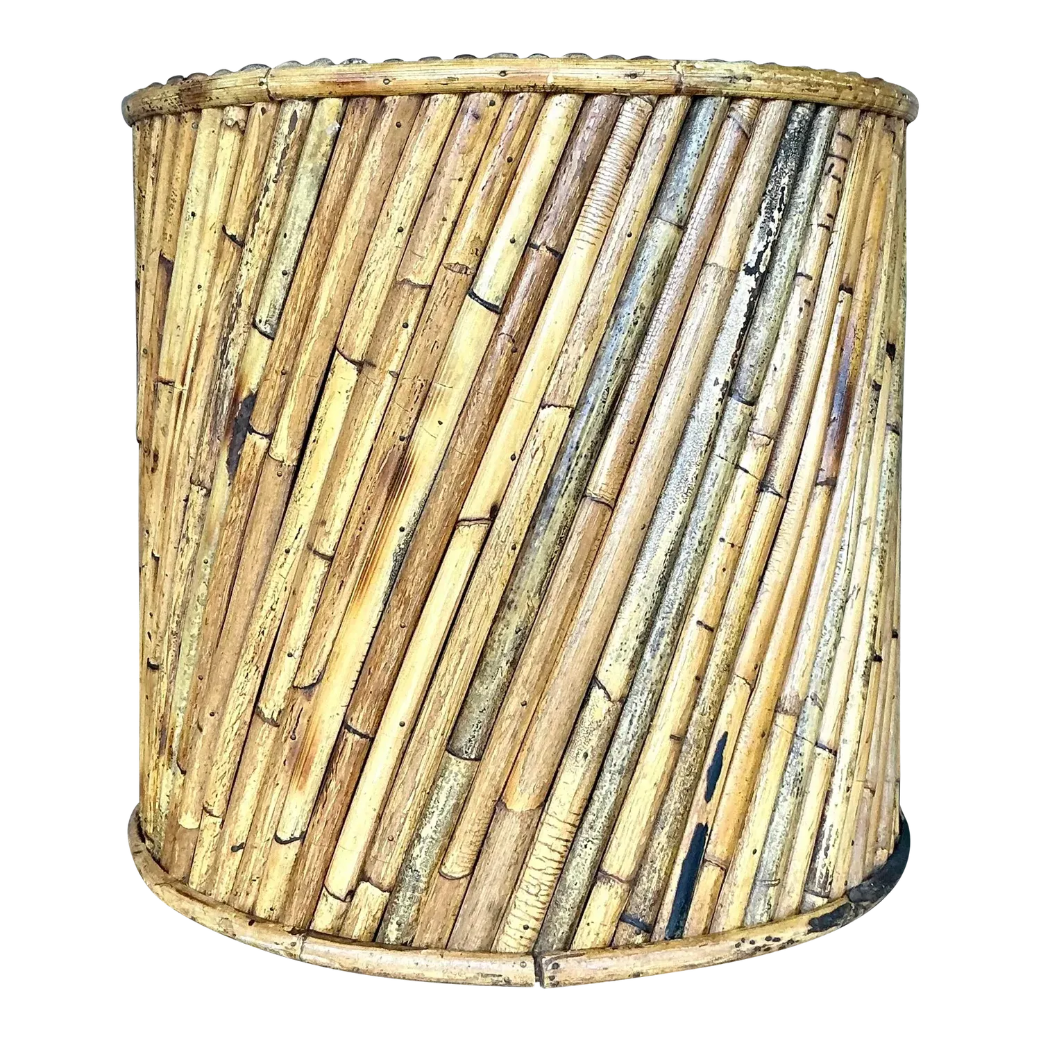 Vintage Coastal Split Reed Side Table — additional photo 2
