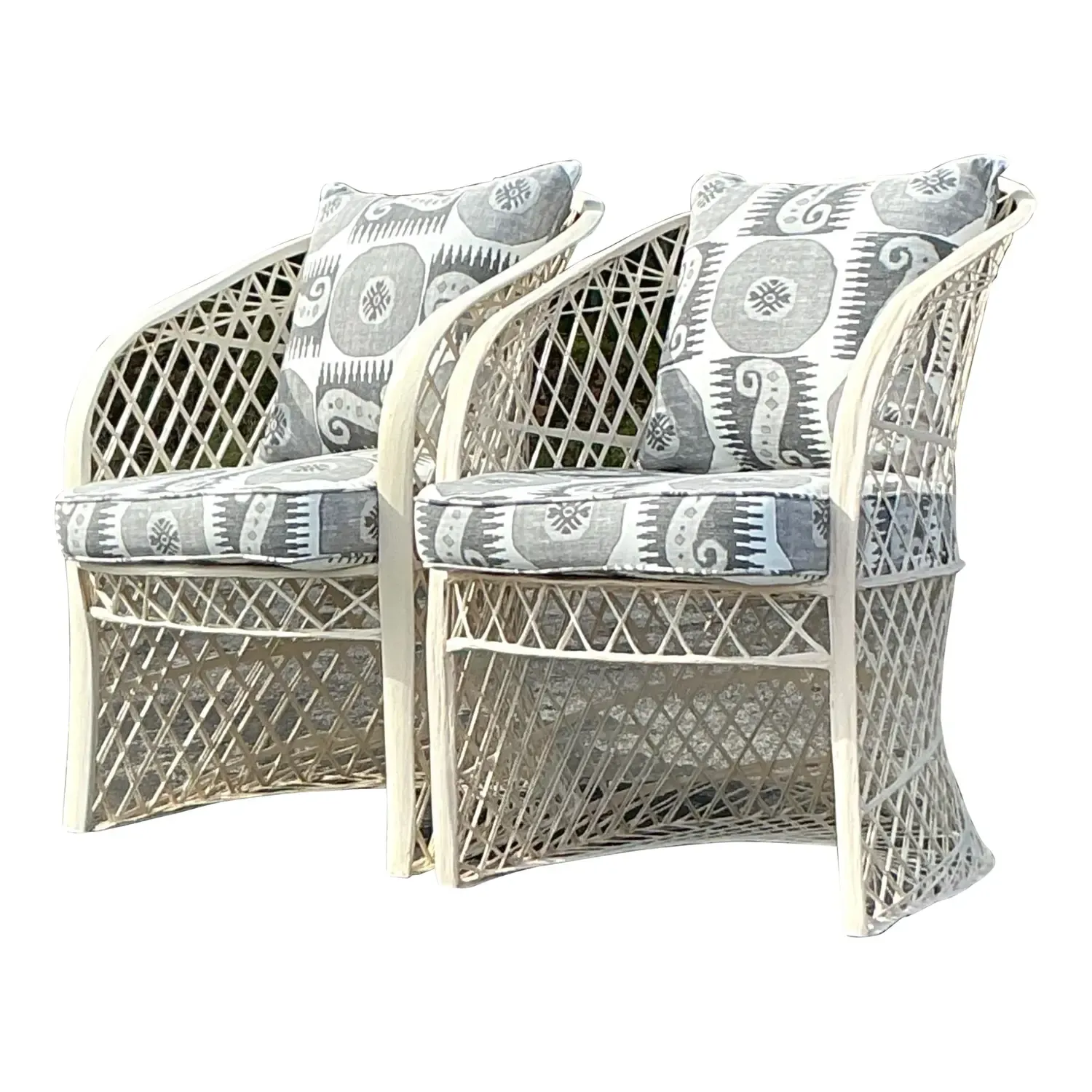 Vintage Coastal Spun Fiberglass Lounge Chairs - a Pair