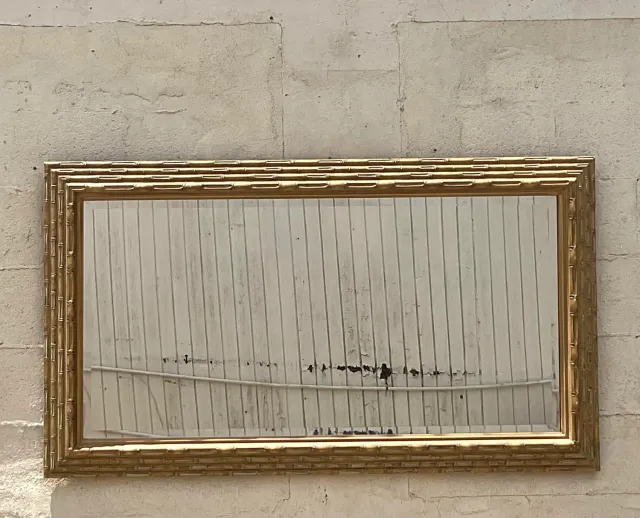 Vintage Coastal Stacked Bamboo Horizontal Mirror — additional photo 2