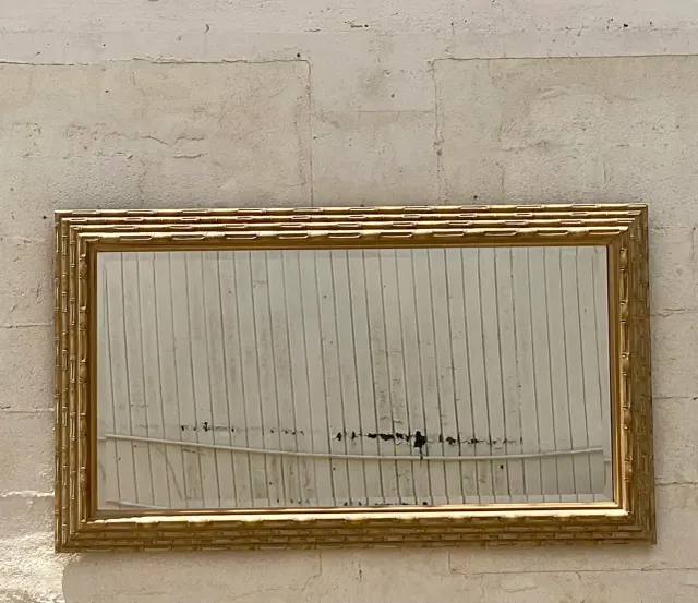 Vintage Coastal Stacked Bamboo Horizontal Mirror — additional photo 3