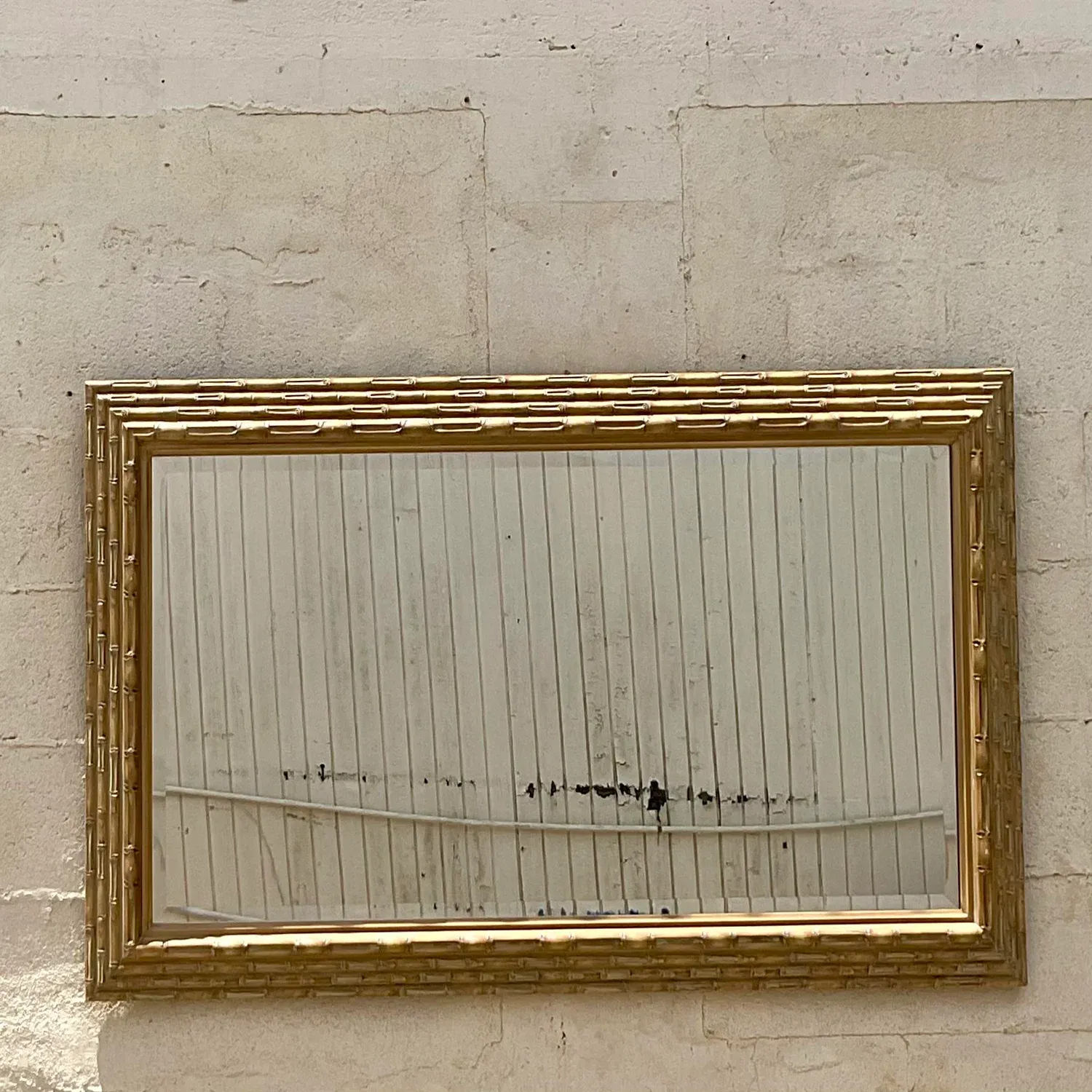 Vintage Coastal Stacked Bamboo Horizontal Mirror — additional photo 5