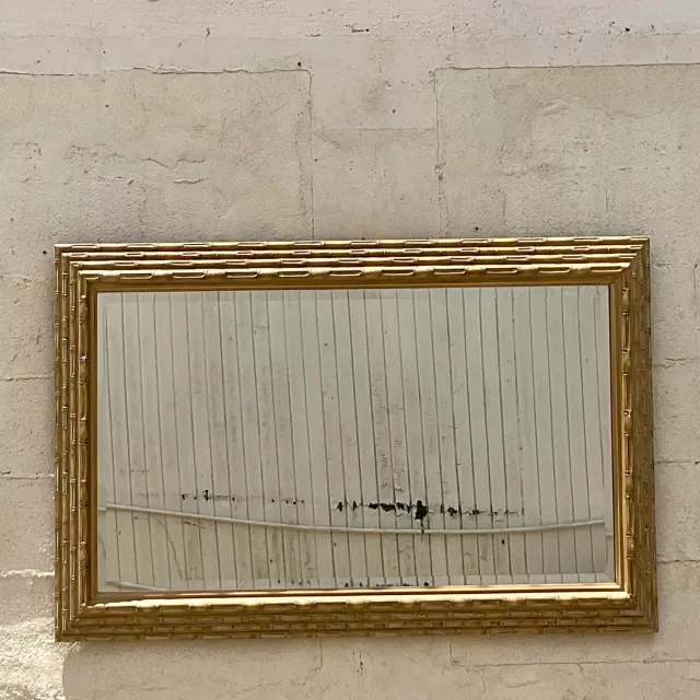 Vintage Coastal Stacked Bamboo Horizontal Mirror — additional photo 5