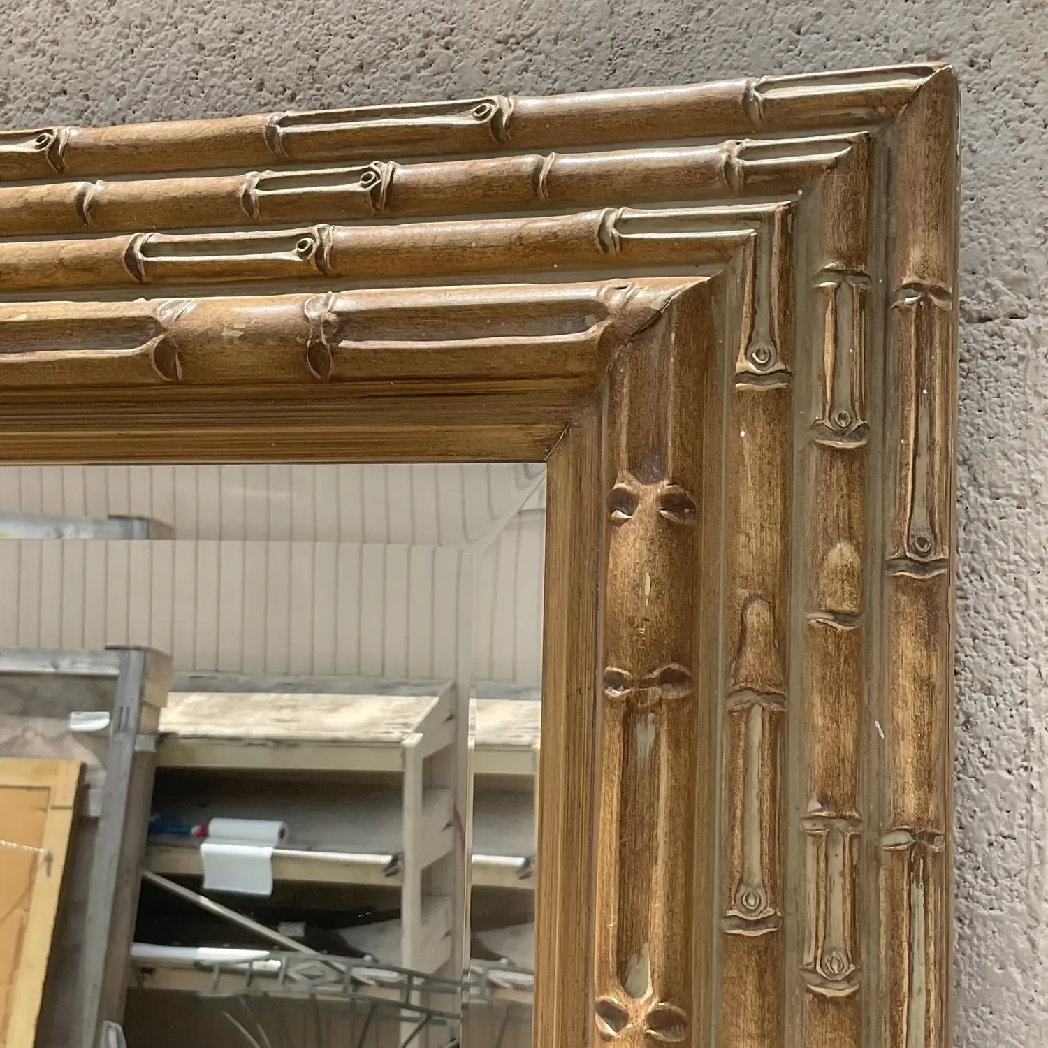 Vintage Coastal Stacked Bamboo Horizontal Mirror — additional photo 7