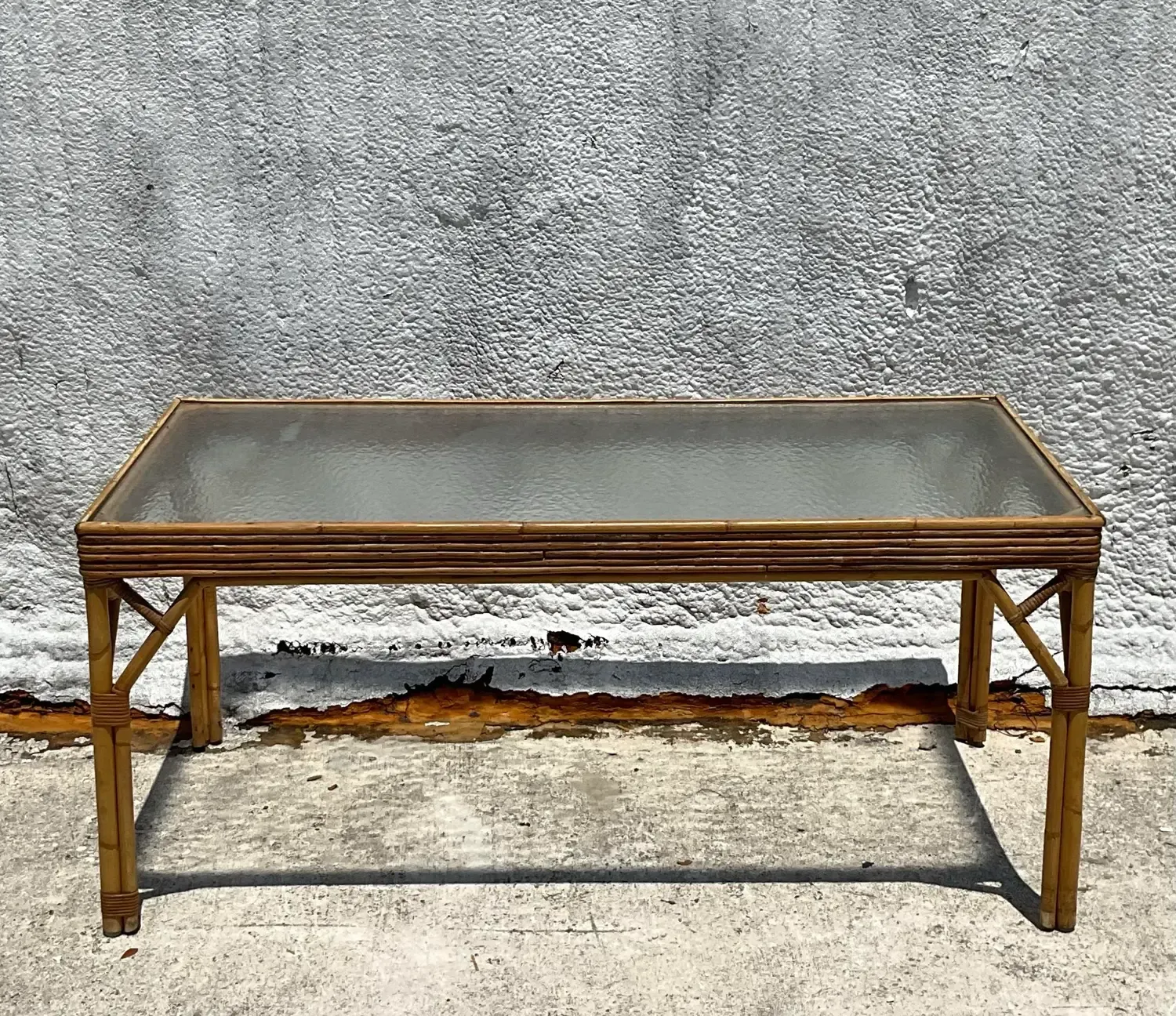 Vintage Coastal Stacked Rattan Dining Table — additional photo 8