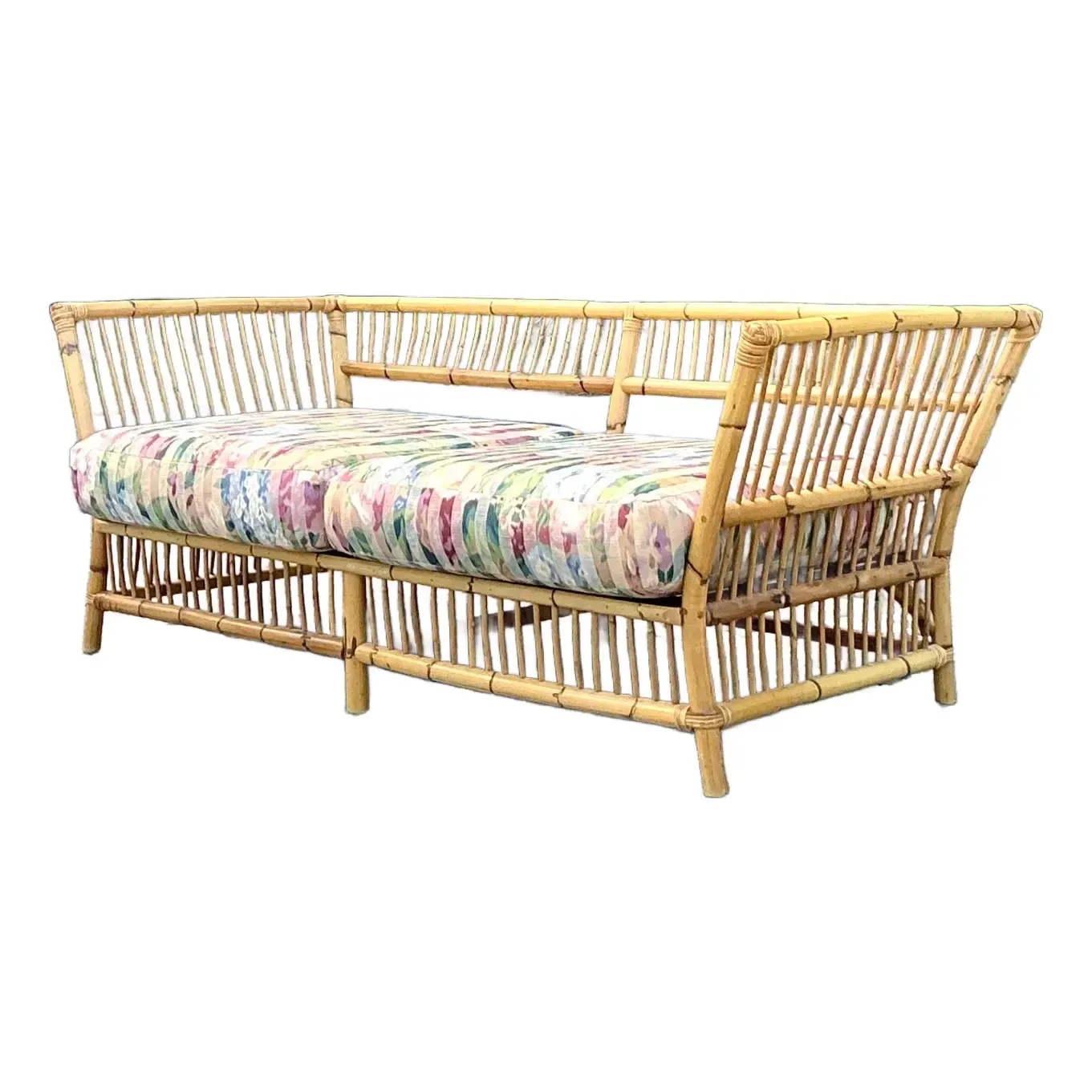 Vintage Coastal Stick Bamboo Loveseat — additional photo 1