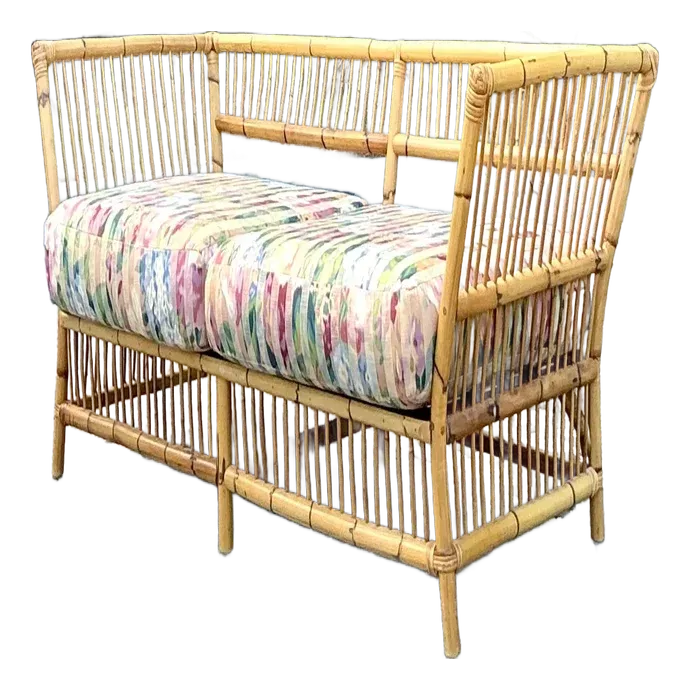 Vintage Coastal Stick Bamboo Loveseat — additional photo 2