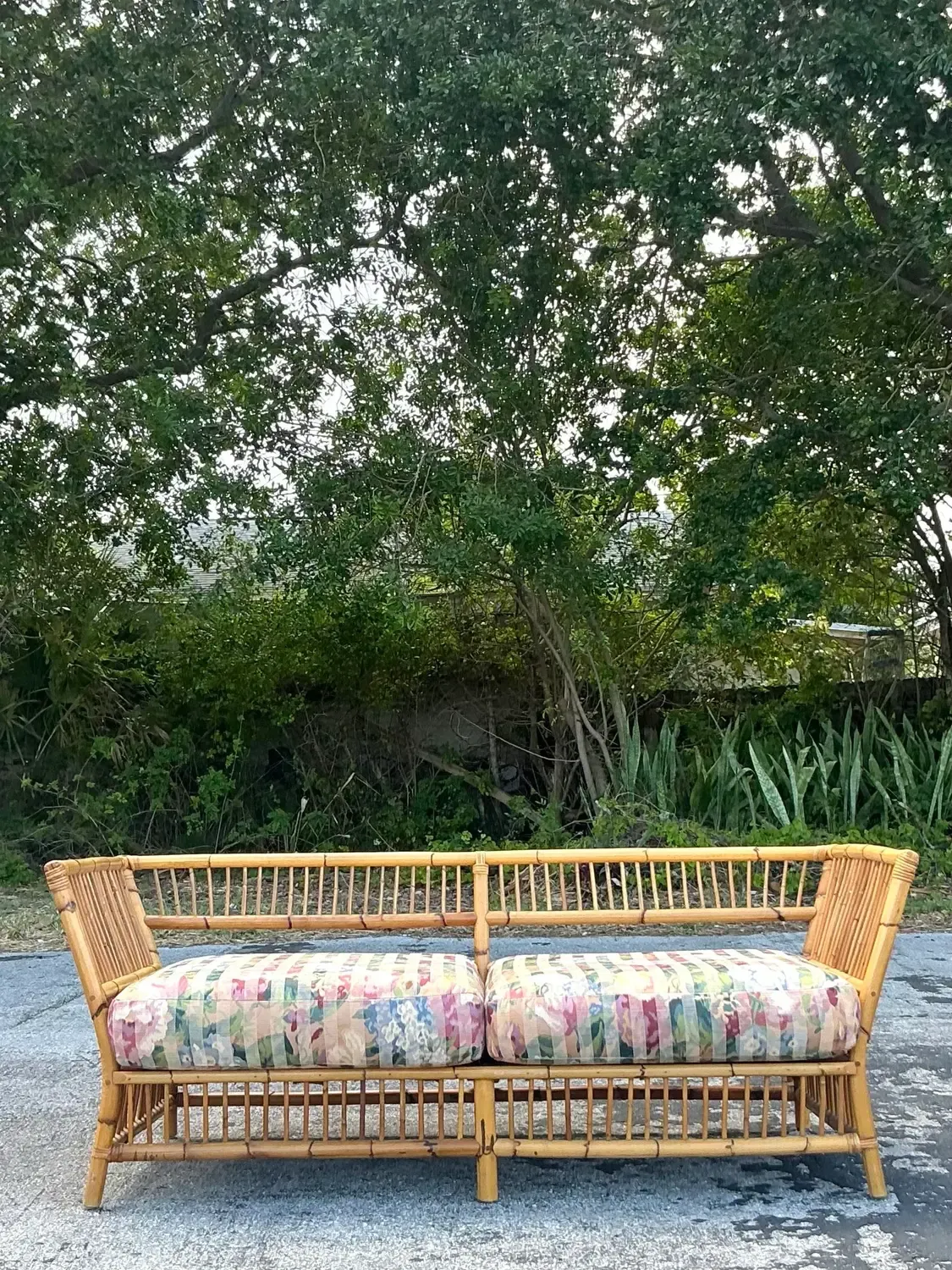 Vintage Coastal Stick Bamboo Loveseat — additional photo 5