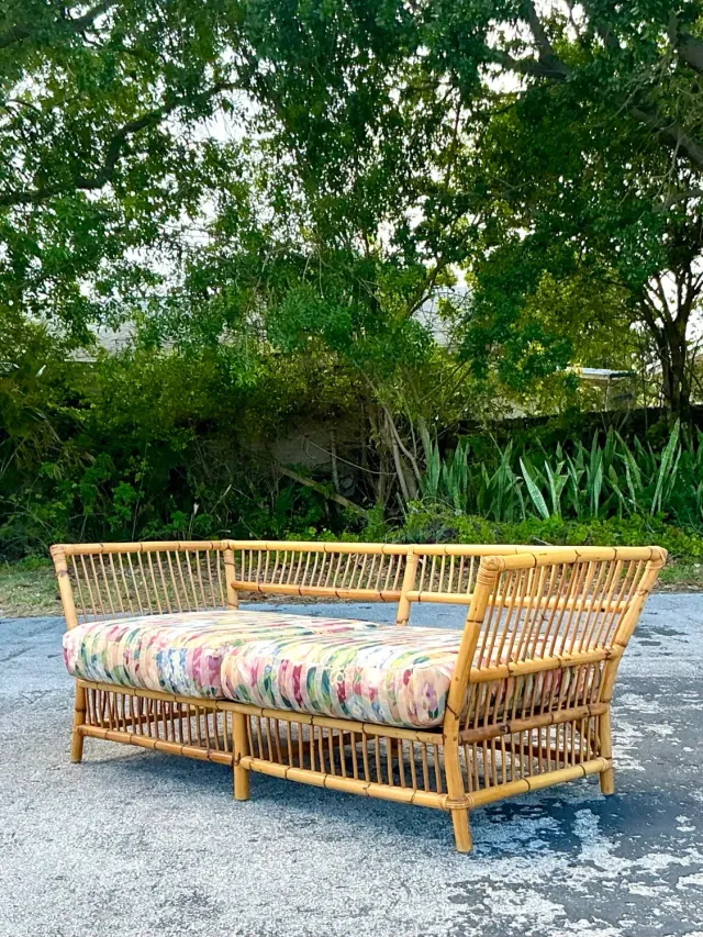 Vintage Coastal Stick Bamboo Loveseat — additional photo 7