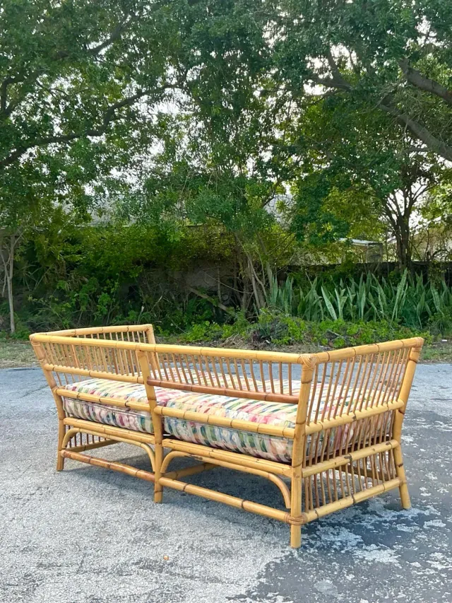 Vintage Coastal Stick Bamboo Loveseat — additional photo 8