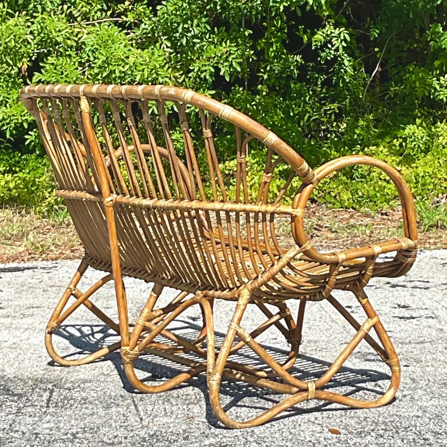 Vintage Coastal Stick Rattan Loop Loveseat — additional photo 7
