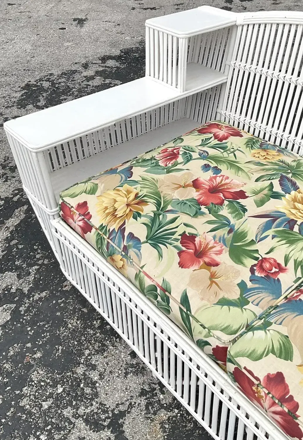Vintage Coastal Stick Rattan Sofa After Bielecky Brothers — additional photo 8