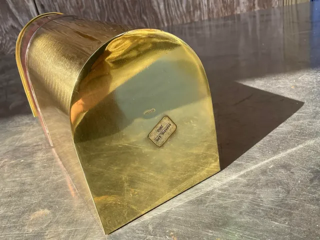 Vintage Coastal Tagged Spanish Sarreid Brass and Copper Mailbox — additional photo 6