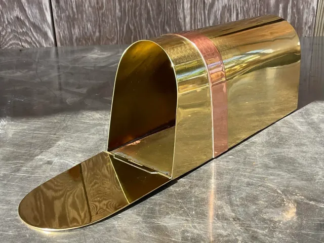 Vintage Coastal Tagged Spanish Sarreid Brass and Copper Mailbox — additional photo 7