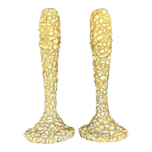 Vintage Coastal Textured Candlesticks After Nancy Corzine - a Pair — additional photo 1