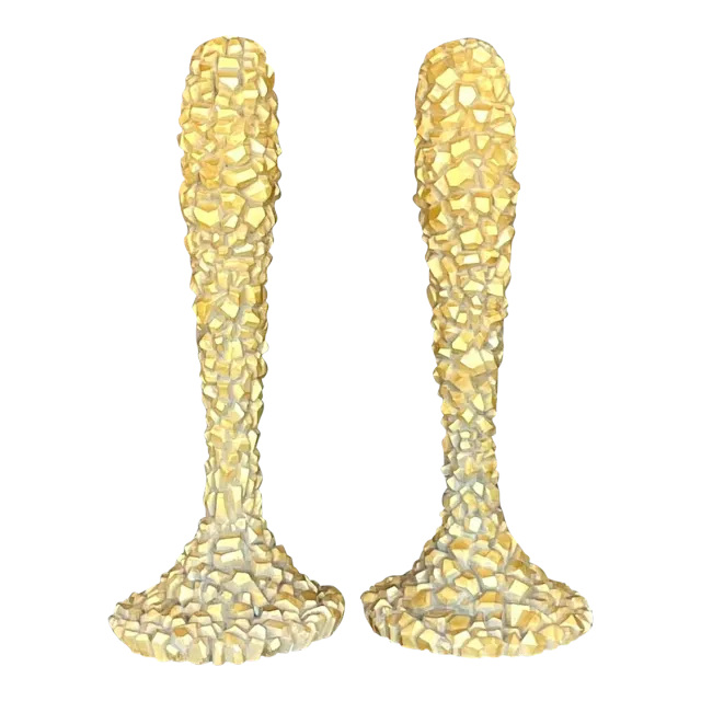 Vintage Coastal Textured Candlesticks After Nancy Corzine - a Pair — additional photo 2