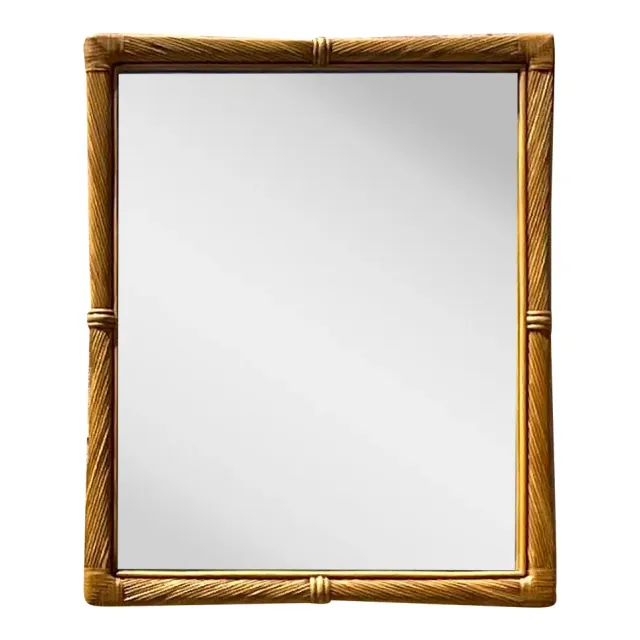Vintage Coastal Twisted Pencil Reed Mirror — additional photo 1