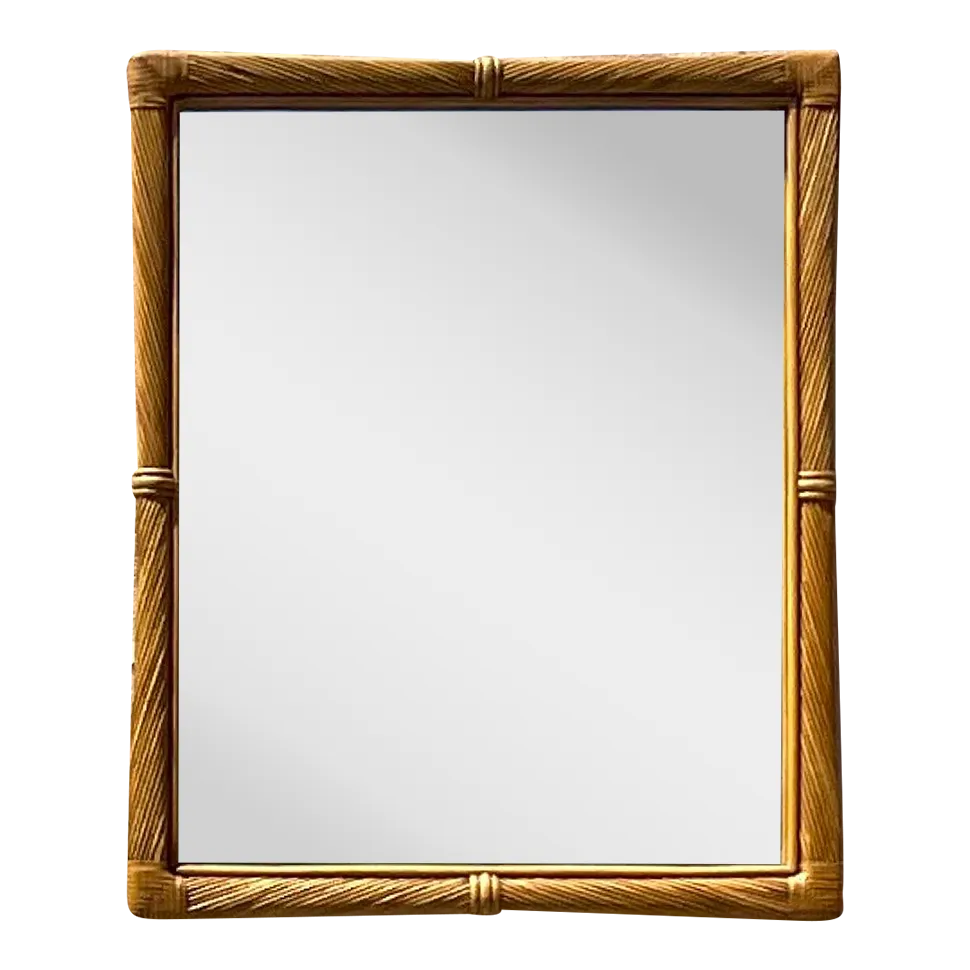 Vintage Coastal Twisted Pencil Reed Mirror — additional photo 4