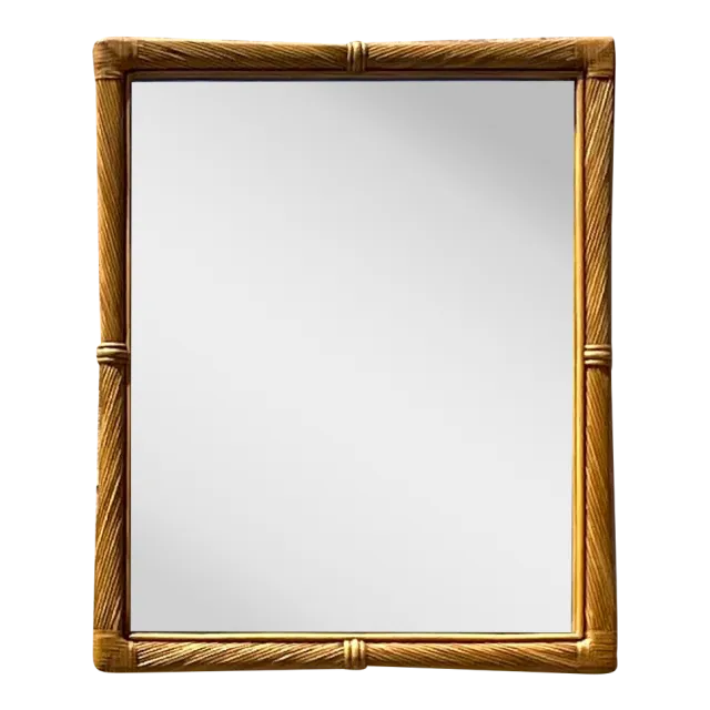 Vintage Coastal Twisted Pencil Reed Mirror — additional photo 4