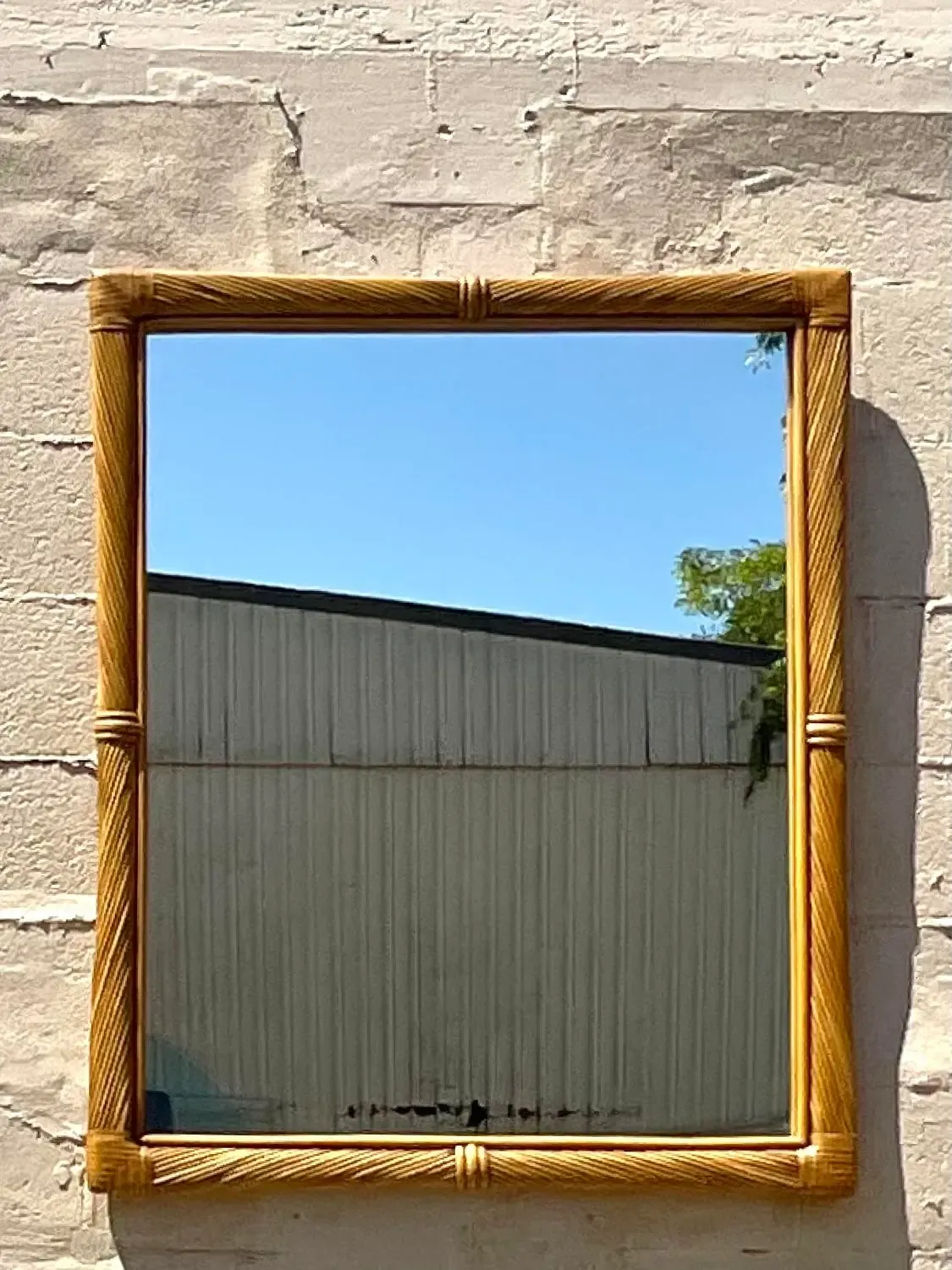 Vintage Coastal Twisted Pencil Reed Mirror — additional photo 7
