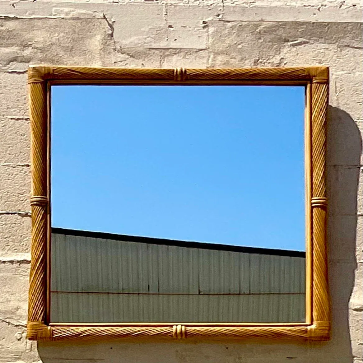 Vintage Coastal Twisted Pencil Reed Mirror — additional photo 8