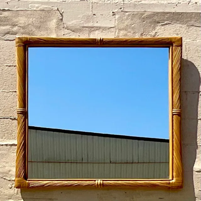 Vintage Coastal Twisted Pencil Reed Mirror — additional photo 8