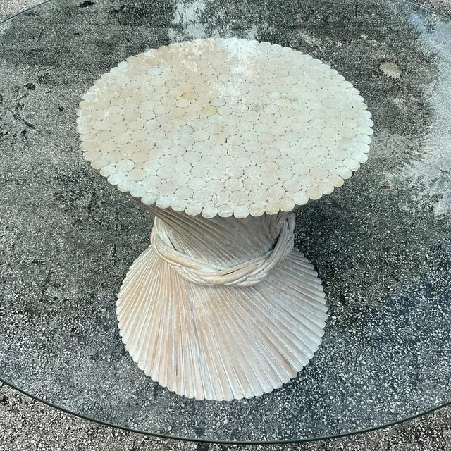 Vintage Coastal Twisted Rattan Dining Table After McGuire — additional photo 5
