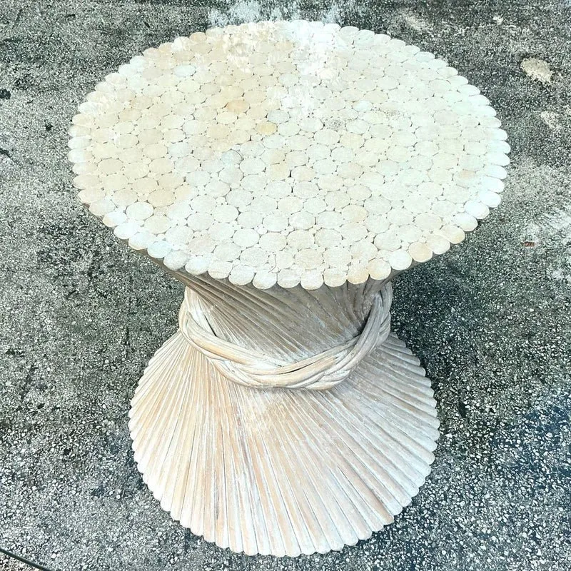 Vintage Coastal Twisted Rattan Dining Table After McGuire — additional photo 8