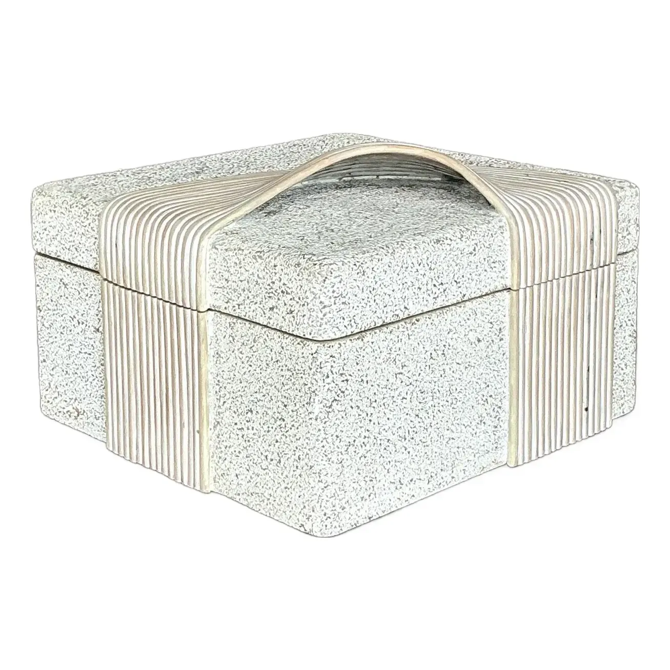 Vintage Coastal Washed Pencil Reed Band Box — additional photo 1