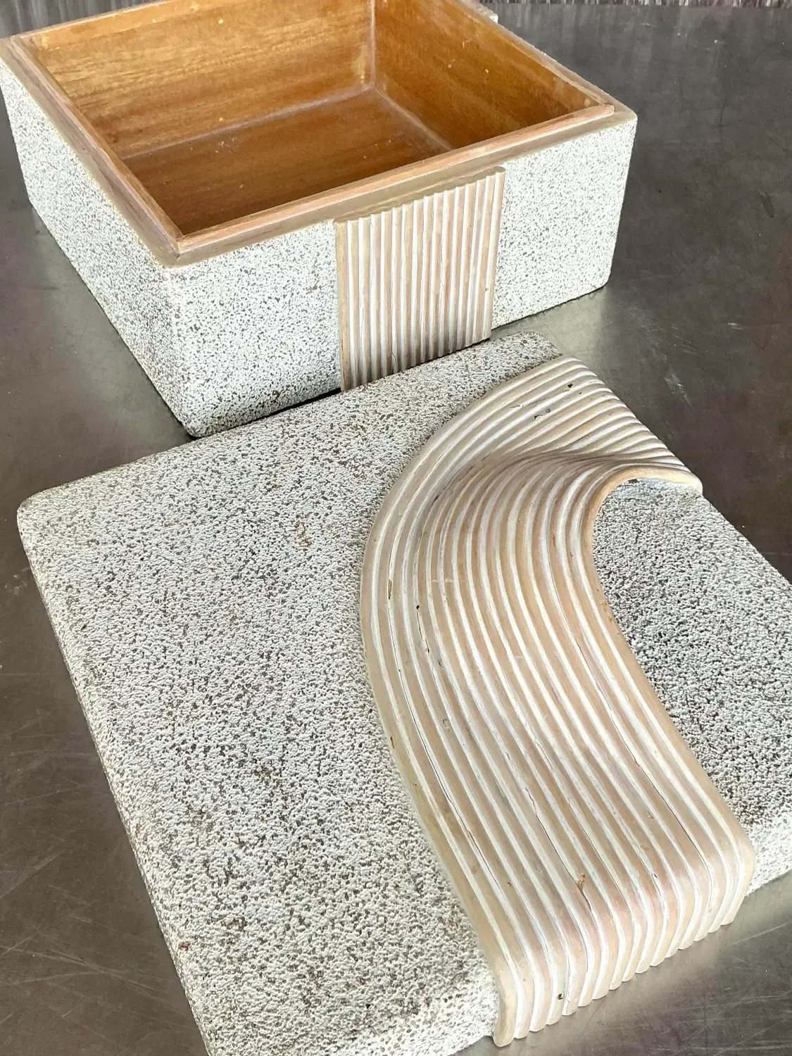 Vintage Coastal Washed Pencil Reed Band Box — additional photo 8