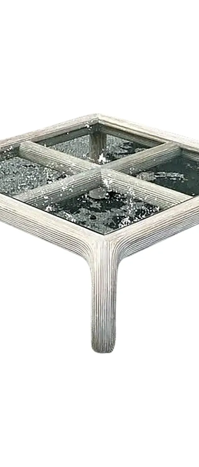 Vintage Coastal Washed Pencil Reed Coffee Table
