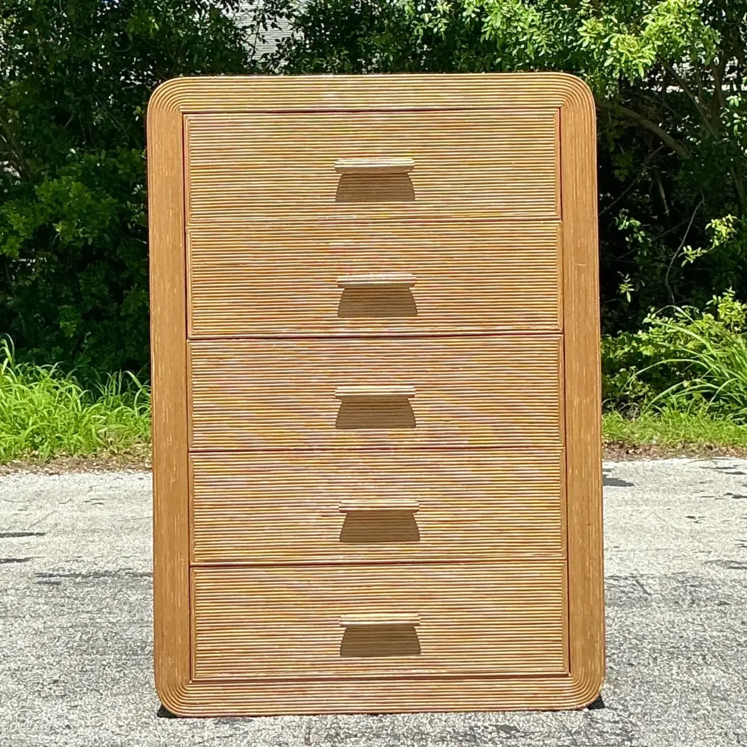 Vintage Coastal Waterfall a Pencil Reed Chest of Drawers — additional photo 2