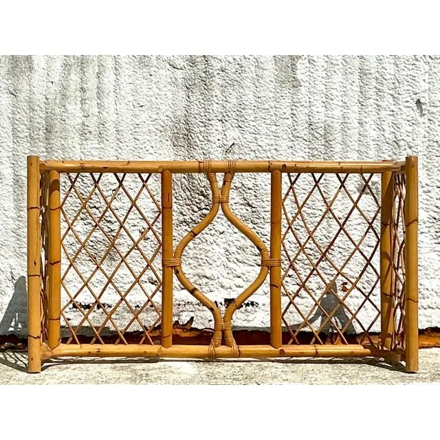 Vintage Coastal Woven Rattan Dining Table Pedestal — additional photo 2