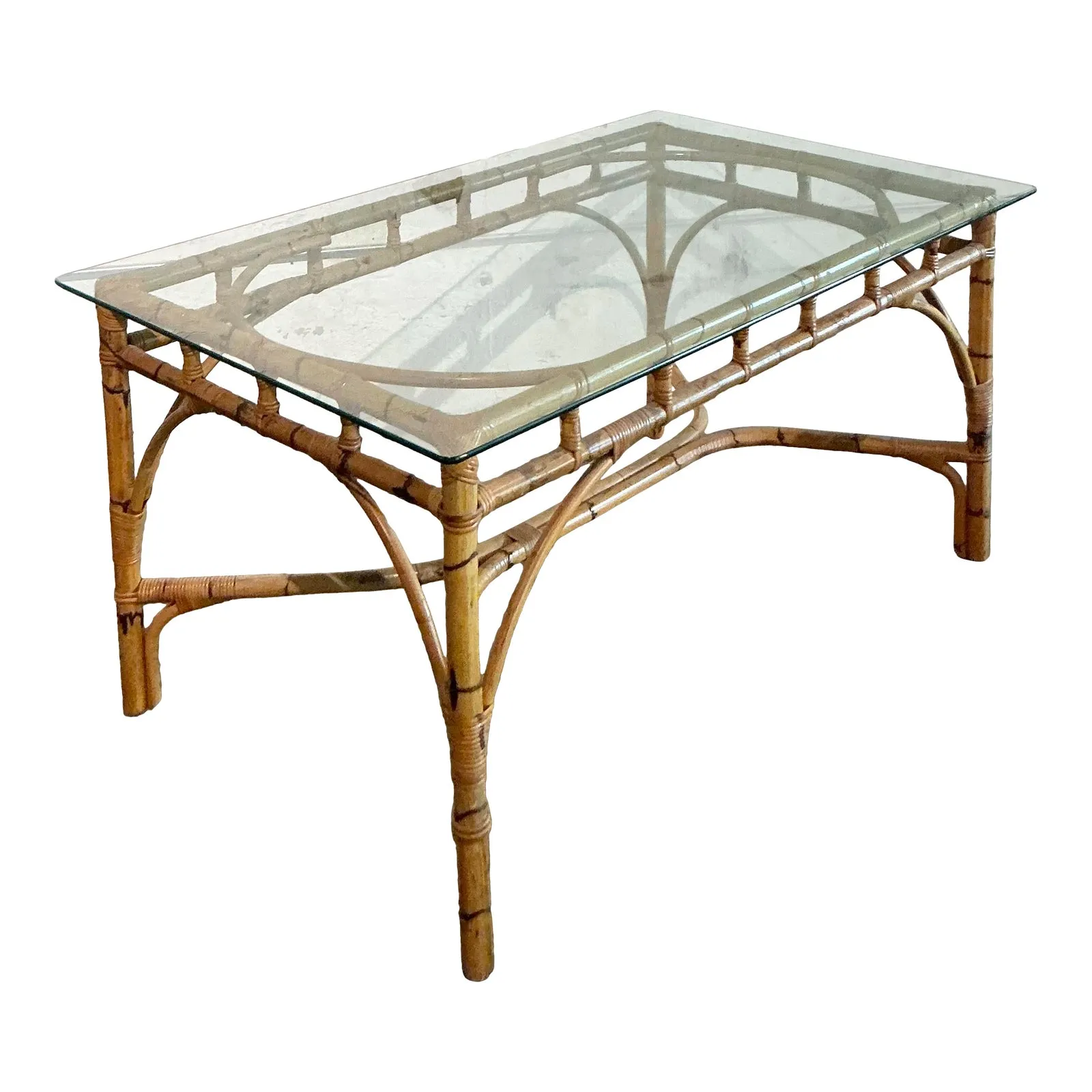 Vintage Coastal Wrapped Bamboo Dining Table — additional photo 1