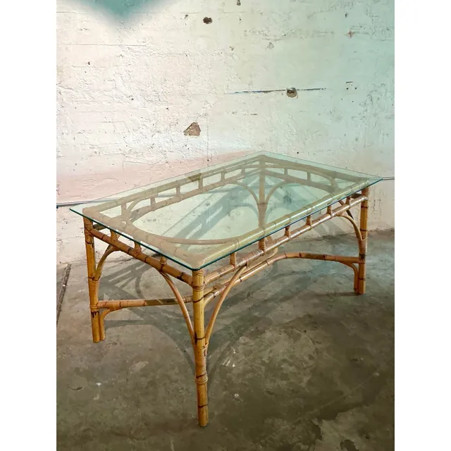 Vintage Coastal Wrapped Bamboo Dining Table — additional photo 2