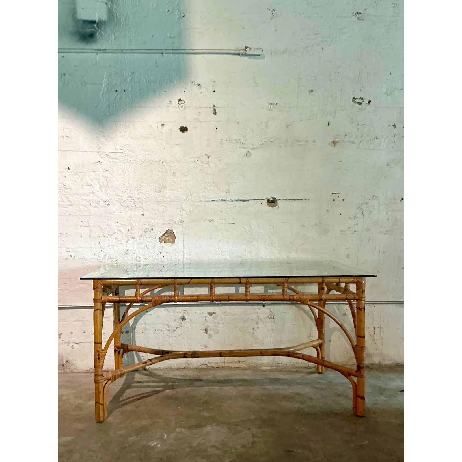 Vintage Coastal Wrapped Bamboo Dining Table — additional photo 3