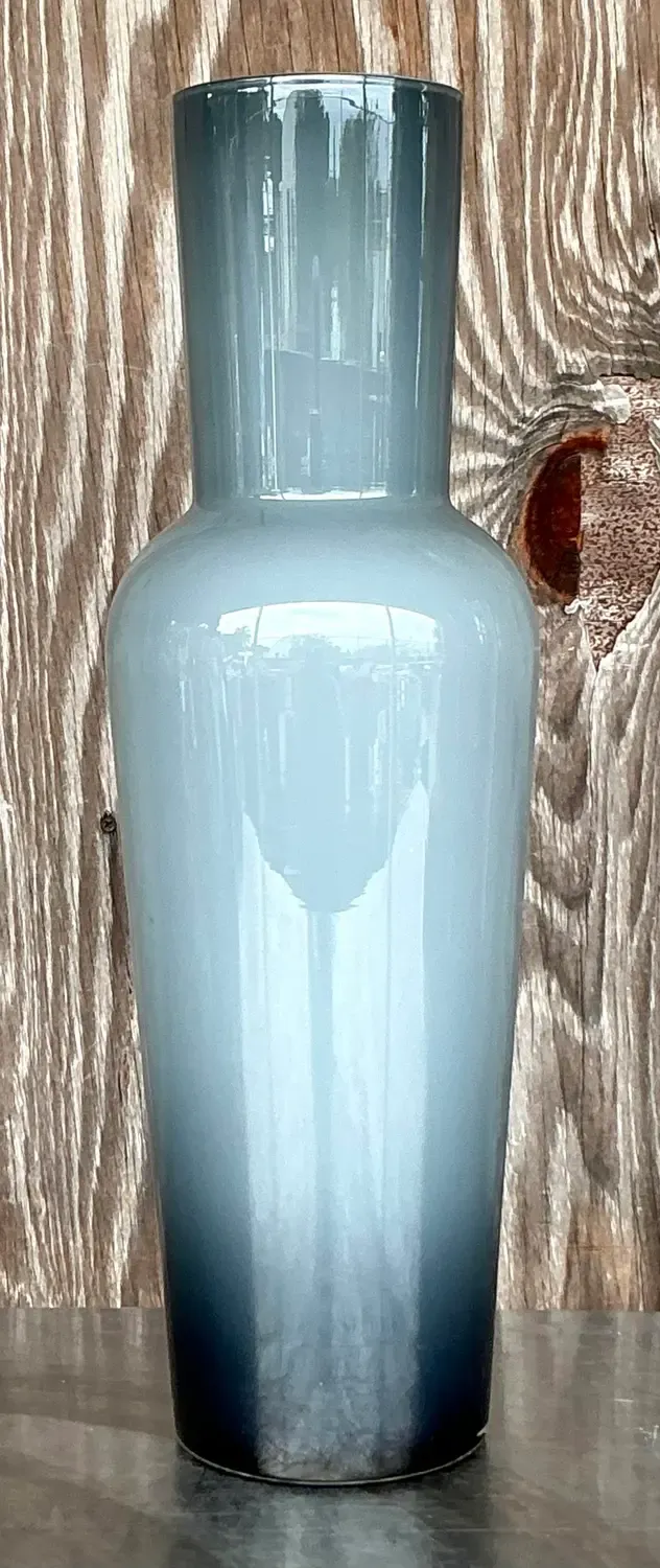 Vintage Contemporary Art Glass Ombre Tall Vase — additional photo 2