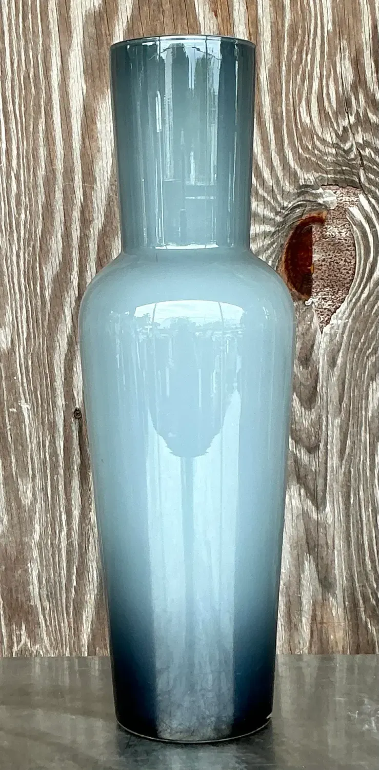 Vintage Contemporary Art Glass Ombre Tall Vase — additional photo 4
