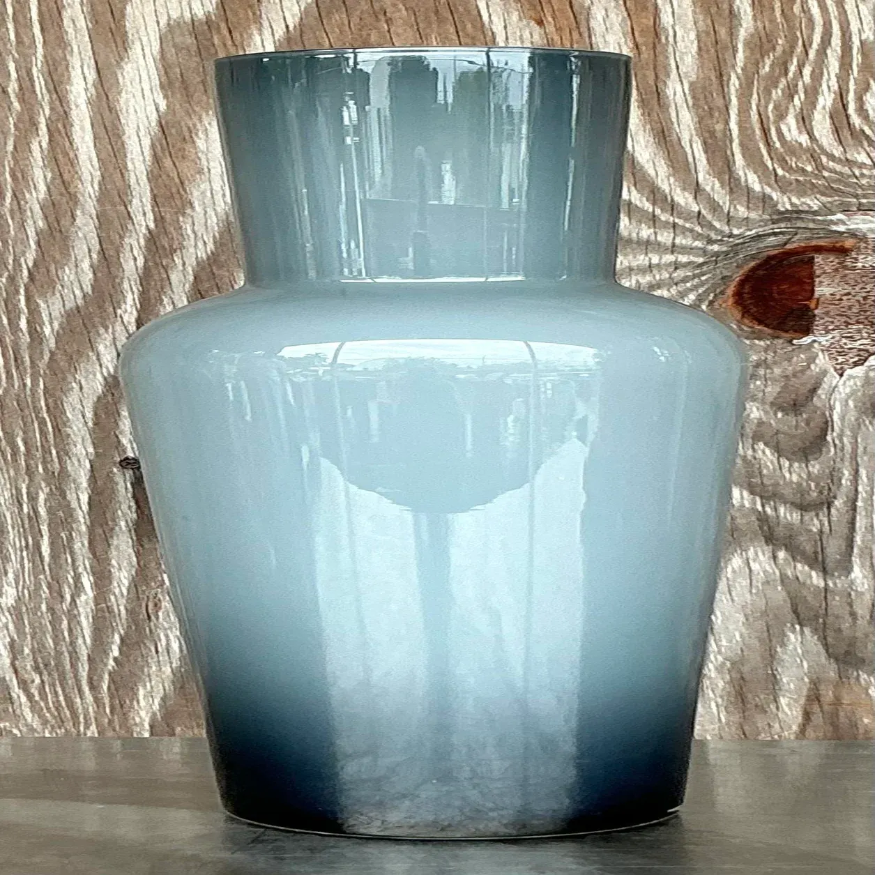 Vintage Contemporary Art Glass Ombre Tall Vase — additional photo 5